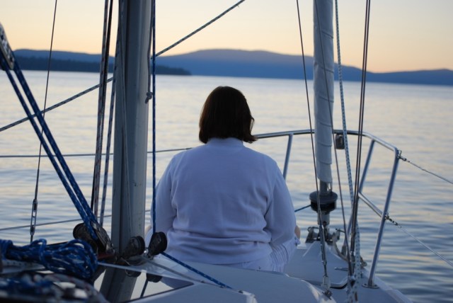 Debbie, Zen, with coffee.