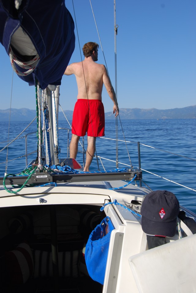 David ready for a morning swim.